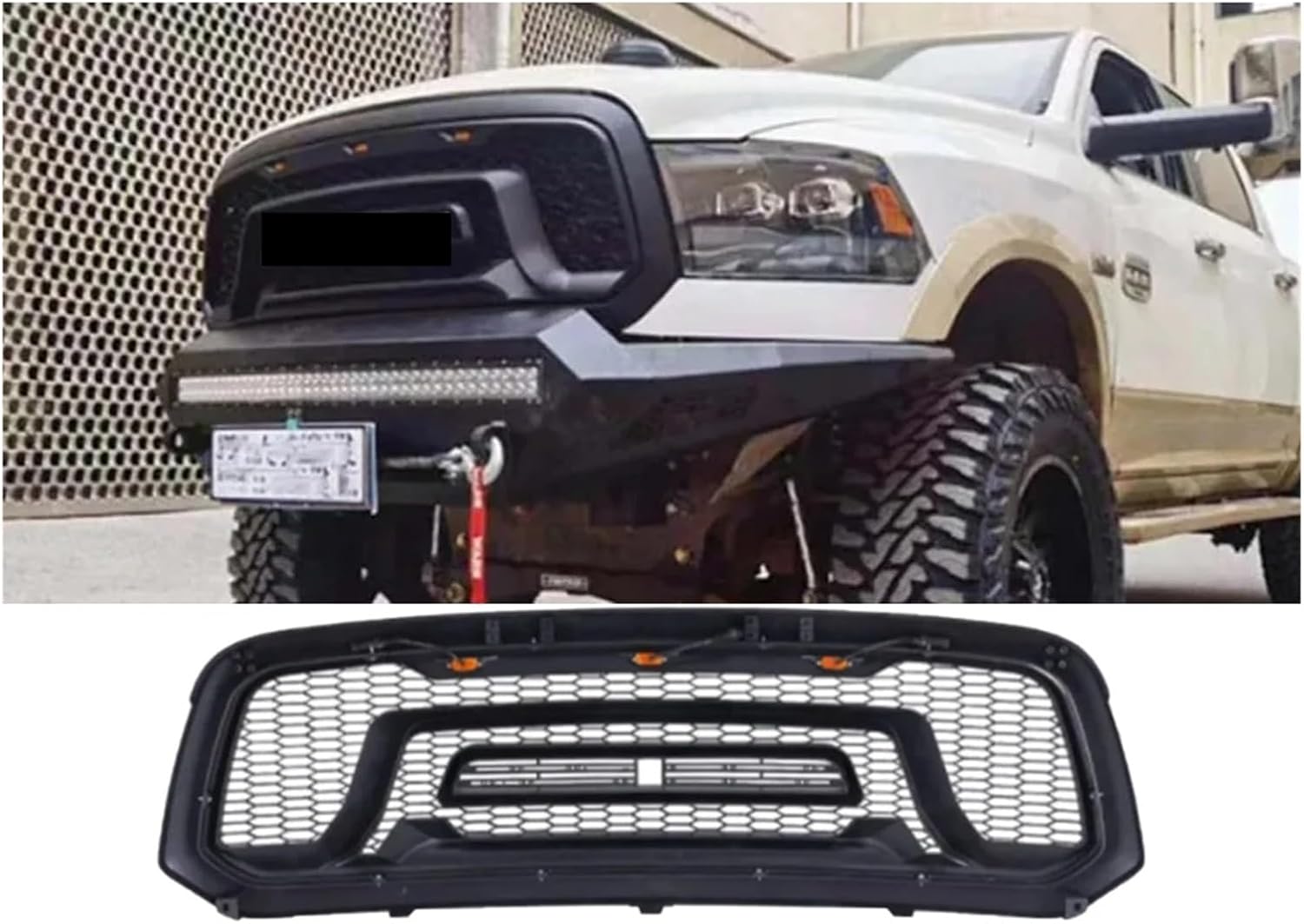 2x 車両フォグライトグリルカバーフォグライト穴付き下部